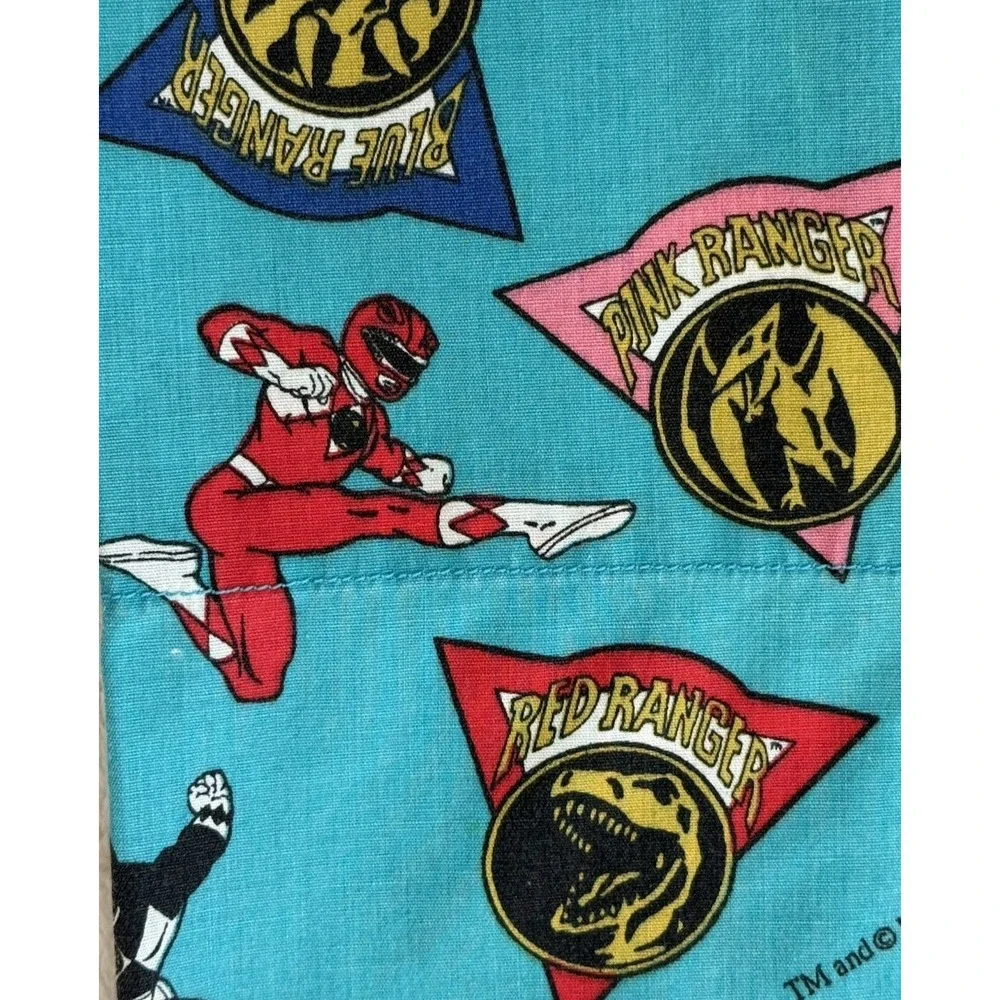 RARE Vintage Mighty Morphin 1995‎ Saban Power Rangers Teal Hand-Made Pillow Case